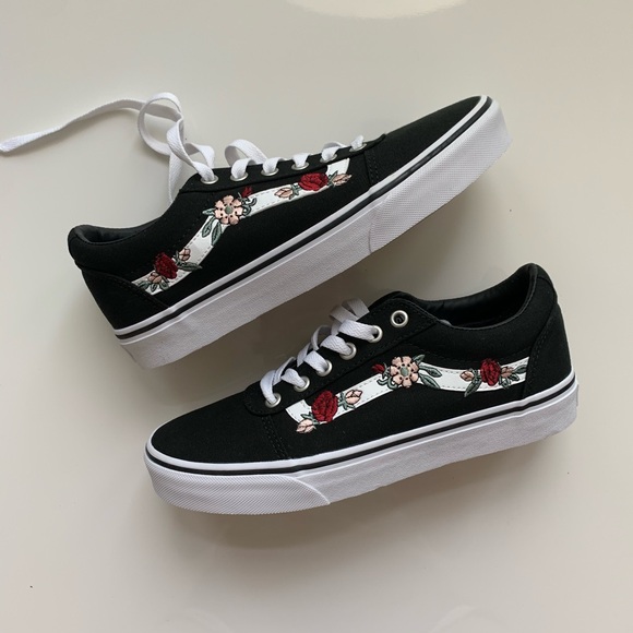 floral embroidered vans